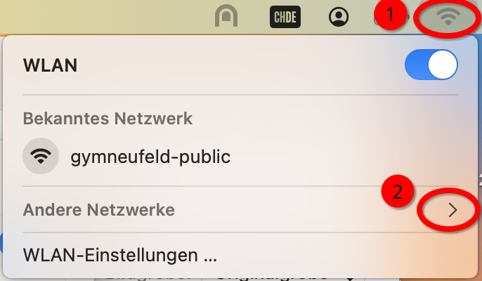 WLAN Verbindung aufbauen macOS 1