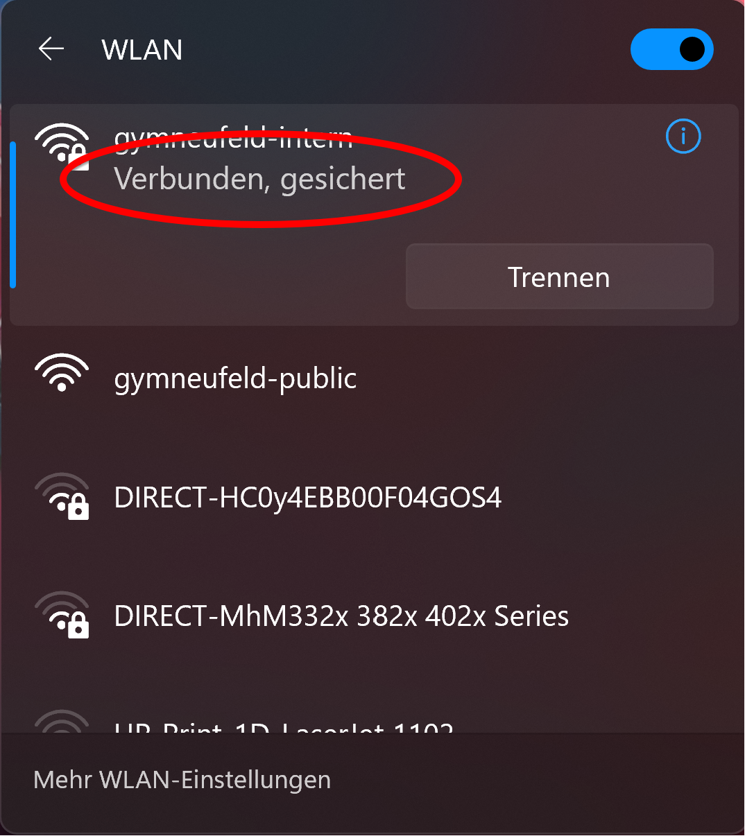 WLAN Verbindung aufbauen Windows 5