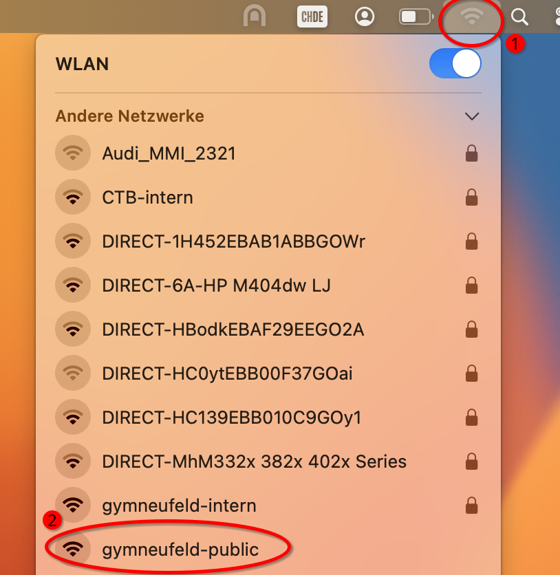 WLAN Verbindung aufbauen macOS