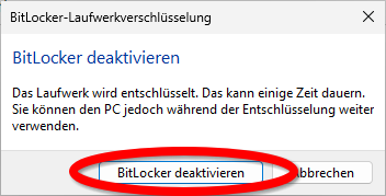 Bitlocker deaktivieren 2