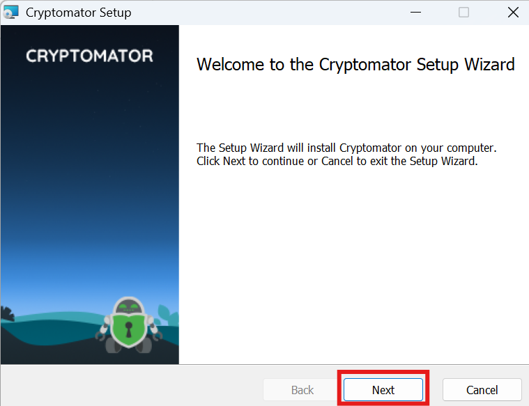Cryptomator installieren 1